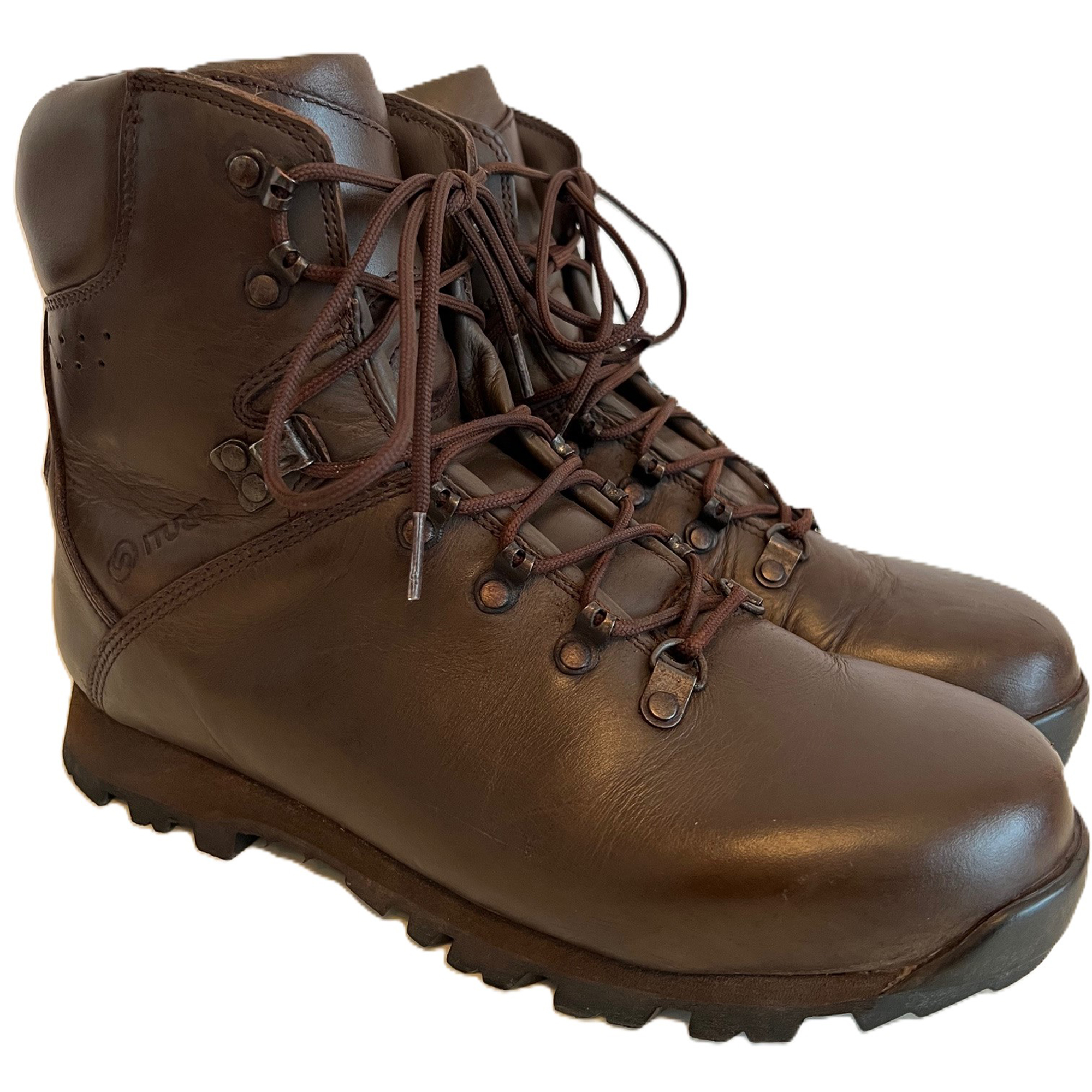 Iturri‎ Mens Brown Leather Patrol Boot High Top Rugged Trail Work Boots Sz 12 M British Military Mens Iturri Brown Leather Patrol Boots  main image 2